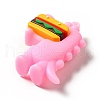 Dinosaur with Hamburger Shape PVC Pendants KY-E012-03B-4