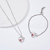 Olycraft 1Pc Alloy Heart Link Silder Bracelets SJEW-OC0001-01-4