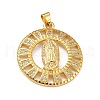 Brass Micro Pave Clear Cubic Zirconia Pendants ZIRC-A021-30G-1