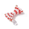 Glass Seed Beaded Bowknot Pendants PALLOY-MZ00553-03-3