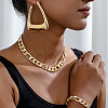 Simple Style Alloy Curb Chain Bracelets & Necklaces & Triangle Stud Earrings Sets for Women FS-WG4F616-01-2