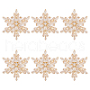Fingerinspire 6Pcs 1-Hole Brass Micro Pave Clear Cubic Zirconia Shank Buttons BUTT-FG0001-35G-1