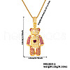 Cute Cartoon Brass Cubic Zirconia Bear Pendant Necklaces TE6912-1-1