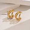Elegant Stainless Steel Twist Triple C-Shaped Stud Earrings AB3711-1-4