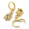 Real 18K Gold Plated Brass Dangle Leverback Earrings EJEW-A033-25G-02-2