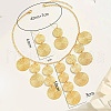 Flat Round Alloy Pendant Necklace & Dangle Earring Sets FS-WG6C074-01-4