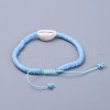 Handmade Polymer Clay Heishi Beads Braided Bracelets BJEW-JB04318-04-4
