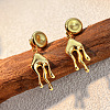 304 Stainless Steel Dangle Stud Earrings EJEW-S264-02G-1