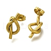 Ion Plating(IP) 304 Stainless Steel Knot Stud Earrings EJEW-C117-01G-2
