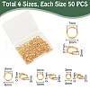 Unicraftale 200Pcs 4 Styles Brass Split Rings FIND-UN0016-24-3