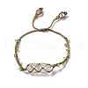 Natural Quartz Crystal Bullet Braided Bead Bracelet BJEW-K225-01B-1