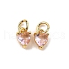 Brass Micro Pave Cubic Zirconia Charms KK-P192-08-G08-1