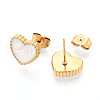 Heart 304 Stainless Steel Enamel Stud Earrings EJEW-T047-22G-A-2