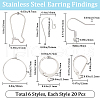 Beebeecraft 120Pcs 6 Style 304 & 316 Surgical Stainless Steel Earring Findings DIY-BBC0001-75-2