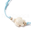 Synthetic Turquoise Turtle Braided Bead Bracelet BJEW-JB11085-4