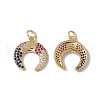 Brass Micro Pave Colorful Cubic Zirconia Pendants KK-G439-34G-1