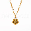 Stainless Steel Rose Pendant Necklaces for Women UH3805-2-2