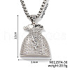 Shiny Hip-hop Style Brass Crystal Rhinestone Dollar Money Bag Pendant Box Chain Necklaces EW6640-1-1