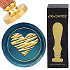 Brass Wax Seal Stamps with Wood Handle AJEW-WH0412-0336-1