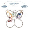 5Pcs 7 Chakra Gemstone Chips Alloy Pendants G-TA0001-40-5