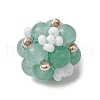 Natural Green Aventurine & Glass Seed Cluster Beads PALLOY-MZ00591-05-3