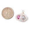 Natural Clam Shell Pendants PALLOY-JF03551-2