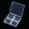 Rectangle Transparent Plastic Bead Containers CON-N013-02-3