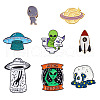 Sparkeads 8pcs 8 style Alien Theme Enamel Pins JEWB-SK0001-01-8