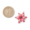 Handmade Polymer Clay and Snowflake Lampwork and Glass Round Pendants PALLOY-MZ00639-03-2
