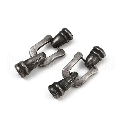 304 Stainless Steel Hook Clasps STAS-C127-02AS-1