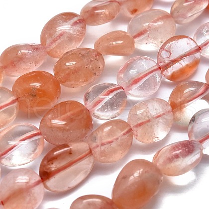 Natural Red Quartz Beads Strands G-O186-B-14-1