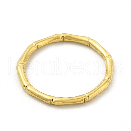 PVD Vacuum Plating 304 Stainless Steel Bamboo Finger Ring for Men Women RJEW-A013-01G-1