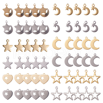 SUNNYCLUE 304 Stainless Steel Stamping Blank Tag Pendants STAS-SC0001-09-1