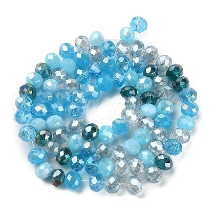 Electroplate Glass Beads Strands EGLA-YW0002-D05-1