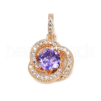Brass Micro Pave Cubic Zirconia Pendants KK-E795-16KCG-1