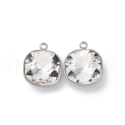 304 Stainless Steel Rhinestone Pendants STAS-B090-01P-05-1