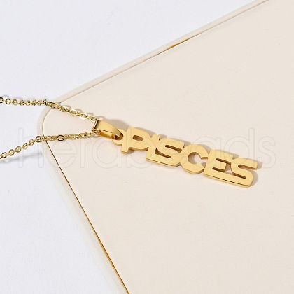 304 Stainless Steel Word Constellation Pendant Necklaces FS-WGAAB2A-02-1