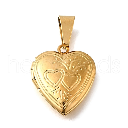 316 Stainless Steel Locket Pendants STAS-C123-02A-G-1