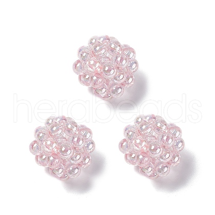 Handmade Transparent Plastic Woven Beads KY-P015-05E-1