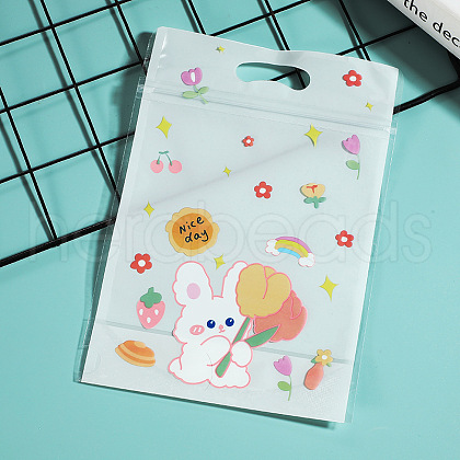 50Pcs Transparent Plastic Printed Cookies Zip Lock Bags PW-WG09E1A-01-1