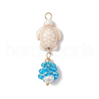 Marine Organism Glass Pendants PALLOY-MZ00700-01-1