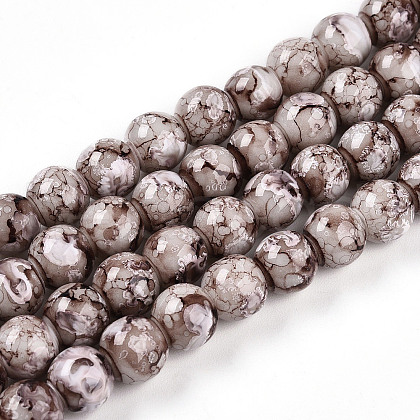 Baking Painted Glass Beads Strands X1-DGLA-N003-8mm-A05-1