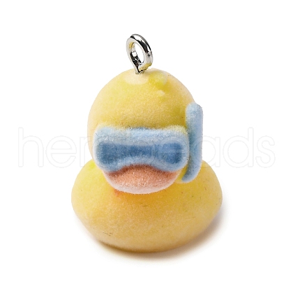 Flocky Resin Pendants FIND-S001-14C-1