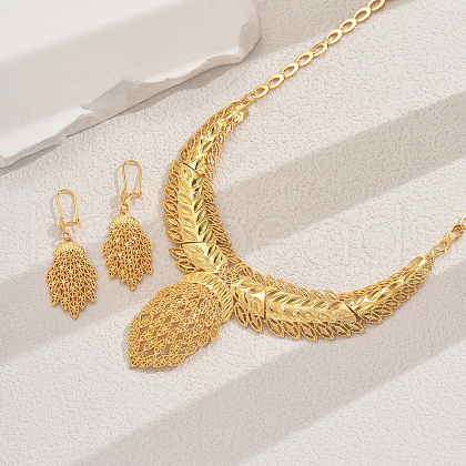 Alloy Geometric Hollow Out Necklace & Earrings Set for Women's Banquet Wedding TW1066-1