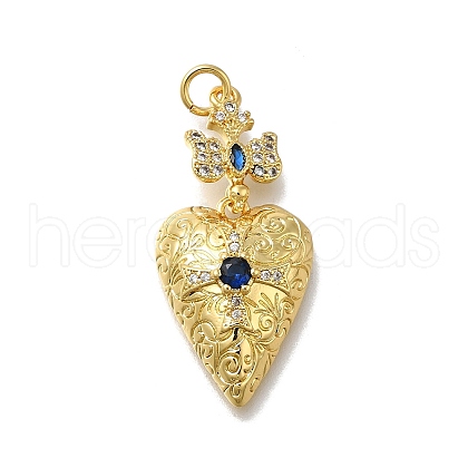 Brass Rhinestone Pendants KK-V002-07G-1