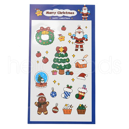 Christmas Theme PET Plastic Stickers AJEW-Q151-01A-1