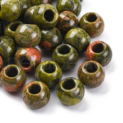 Natural Unakite European Beads G-B130-01-1