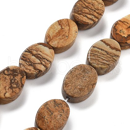 Natural Picture Jasper Beads Strands G-P559-B15-01-1