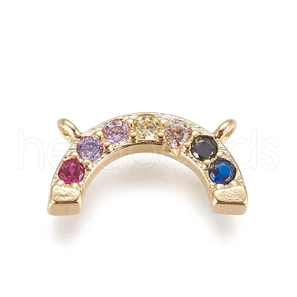Brass Micro Pave Cubic Zirconia Charms ZIRC-E145-73A-G-1