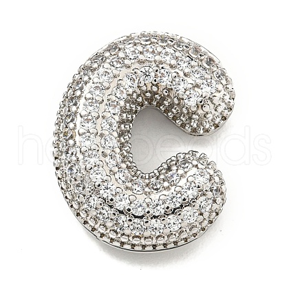 Platinum Plated Brass Micro Pave Cubic Zirconia Pendants KK-L073-001P-C-1